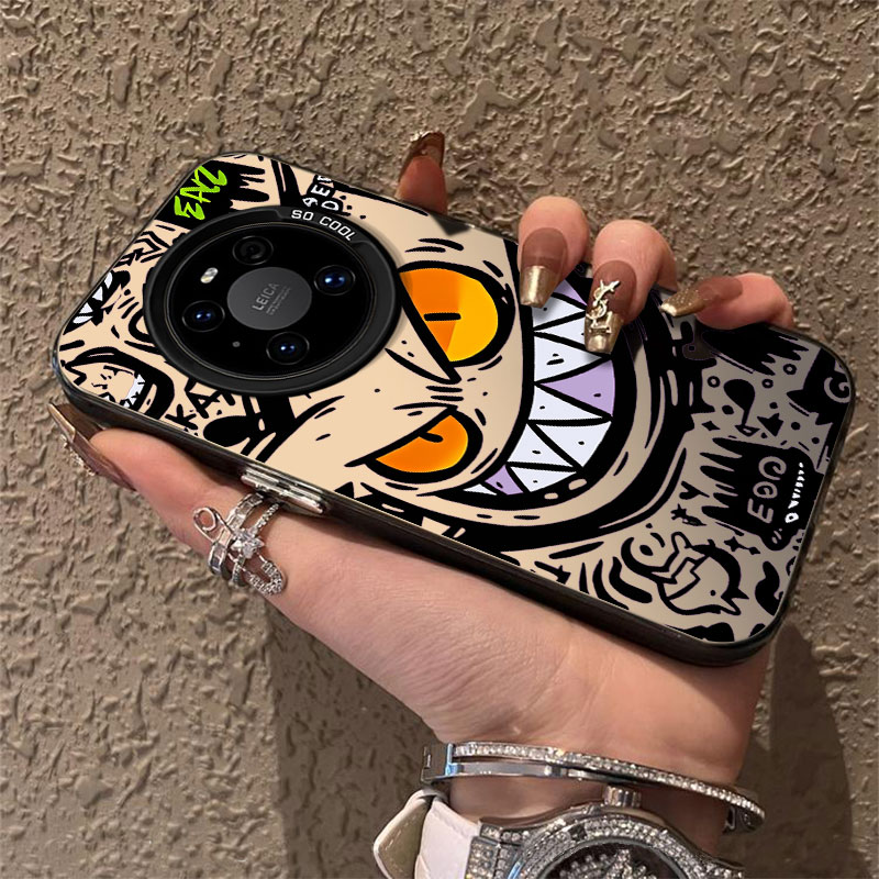 适用华为mate40pro手机壳新款mete40全包防摔mate40e曲屏外壳Pro钢化膜m40系列保护套por的元气壳呲牙耿鬼男