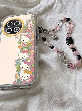 适用一加ace5手机壳ace3Pro全包1加十三+ace2保护壳防摔oppo镜面泡芙花丛KT猫卡通oneplusaec可爱1+13女外壳