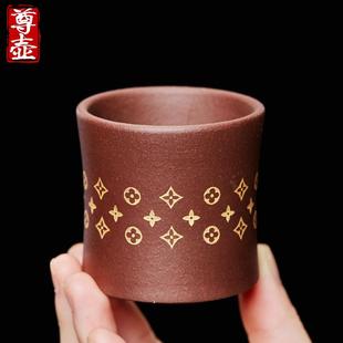 尊壶宜兴紫砂品杯单杯品茗杯家用紫泥主人杯陶瓷小茶杯子功夫茶具