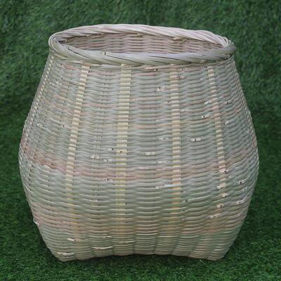 手工竹编采茶用竹篓竹篮竹筐茶叶挂鱼篓竹编织采笆篓箩筐新疆包邮