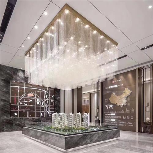 酒店售楼部大堂休闲会所别墅宴会客厅吸顶灯大型非标工程水晶灯饰