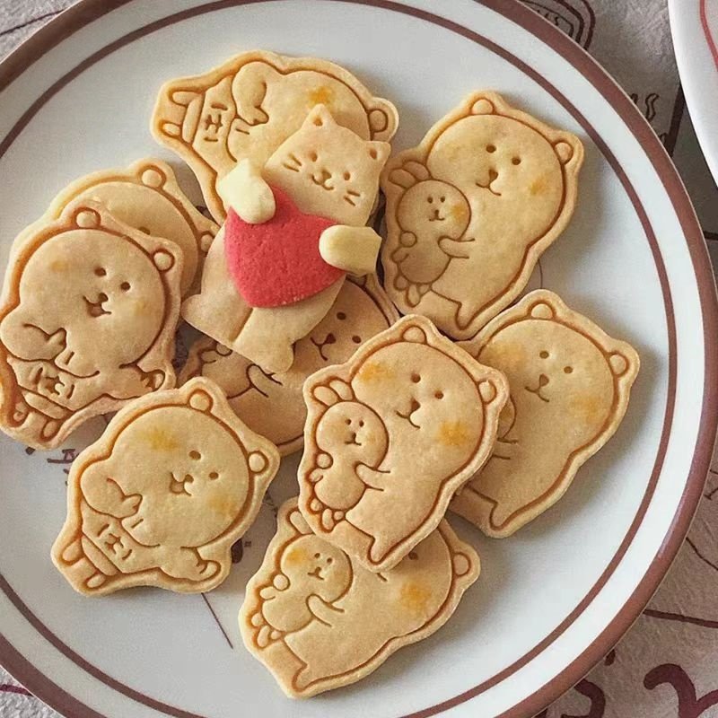 自嘲熊卡通饼干模具chiikawa公仔曲奇翻糖按压式立体家用烘焙工具