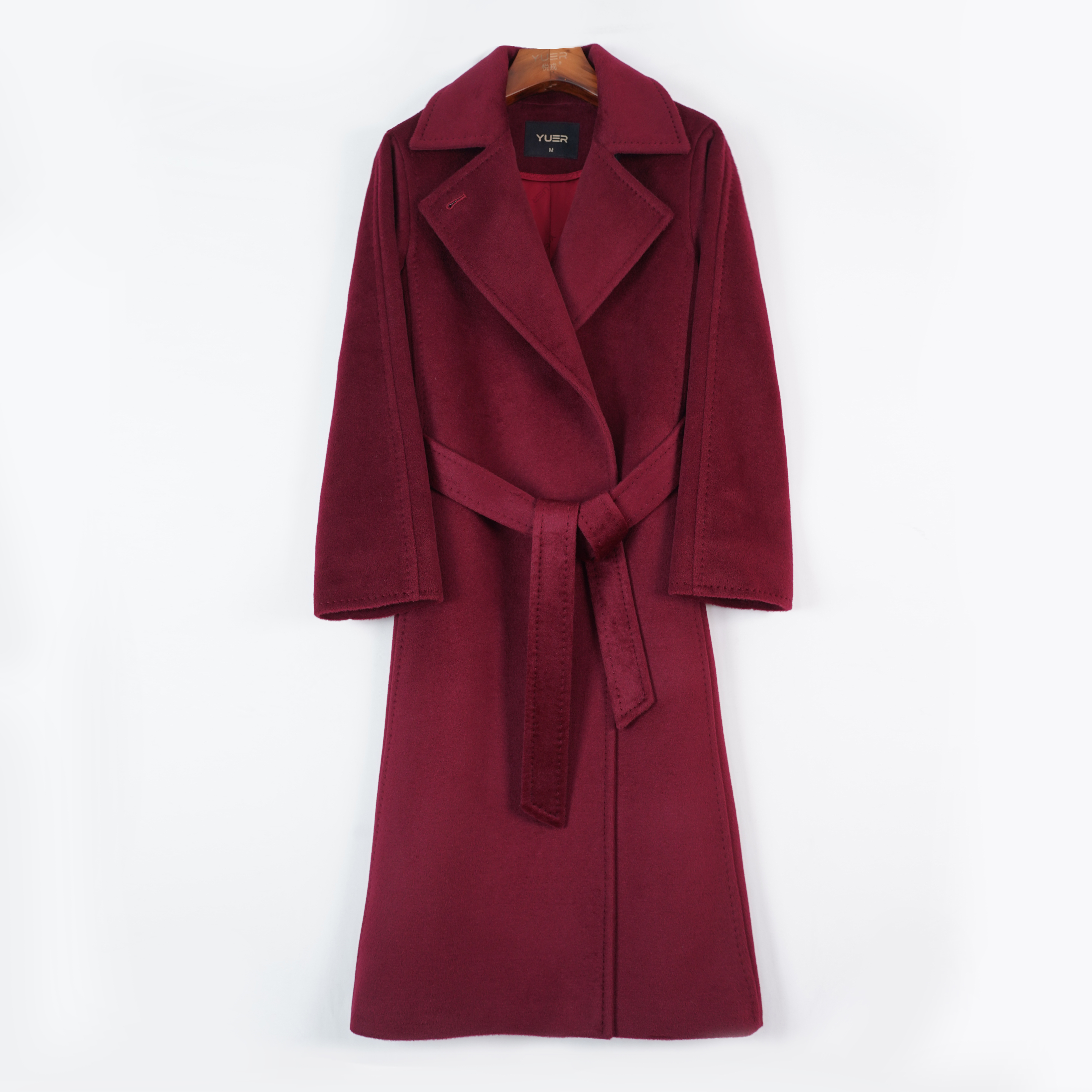 悦戎2025秋冬新款正肩修身款Manuela纯山羊绒大衣气质显瘦中长款