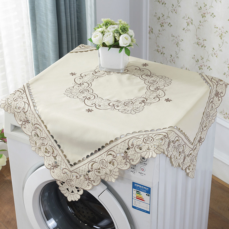 床头柜盖布欧式绣花双开门冰箱盖巾微波炉洗衣机防尘罩镂空小桌布,居家布艺,万能盖巾,淘宝优惠券,粉丝福利购,淘宝优惠卷