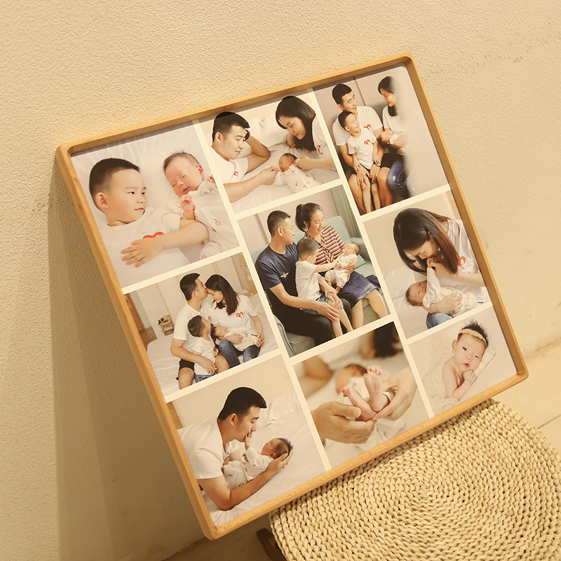 实木照片墙家庭记实相框组合全家福大相框挂墙婚纱照相框洗照片