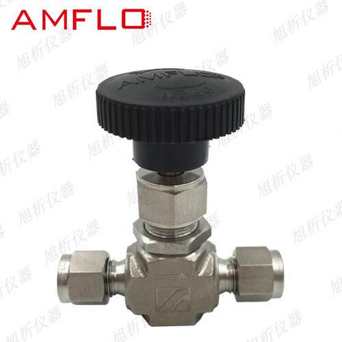 敦阳SS316不锈钢卡套针阀 AMFLO NV10气路管调节阀截止阀1/4英寸