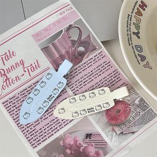 金牌同款印花磨砂布丁狗Kitty猫橡皮漆树叶形无痕发夹DIY材料