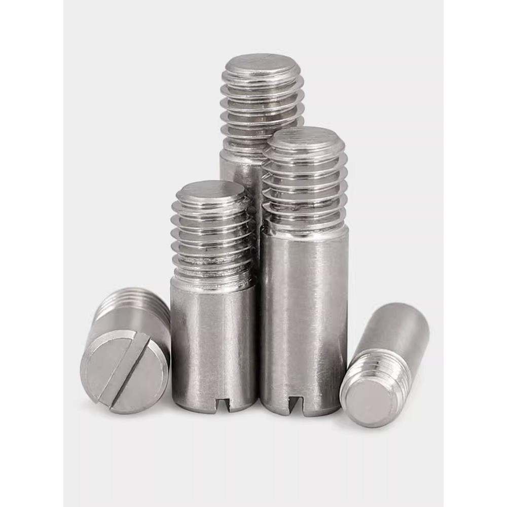 304不锈钢GB878一字槽外螺纹圆柱销定位销轴 M2M2.5M3M4M5M6M8M10