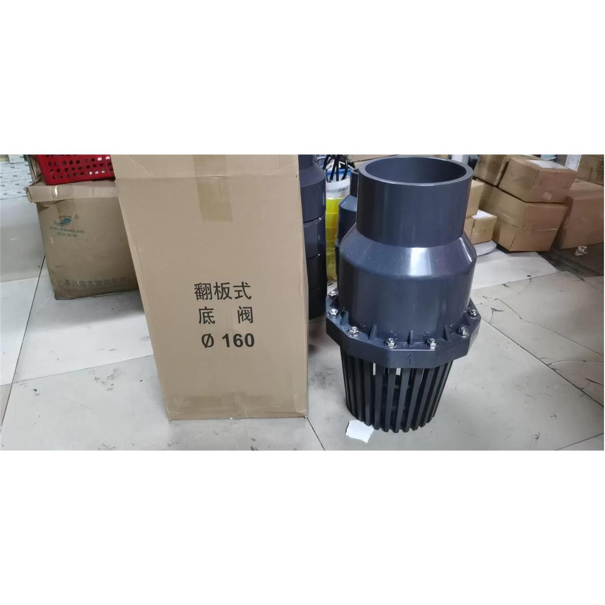 UPVC底阀塑料PVC翻板底阀水泵底阀止回阀花蓝头110 140 160 200