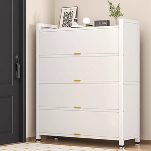 钢制鞋柜家用门口入户玄关柜带轮可移动收纳柜一体靠墙多层置物架