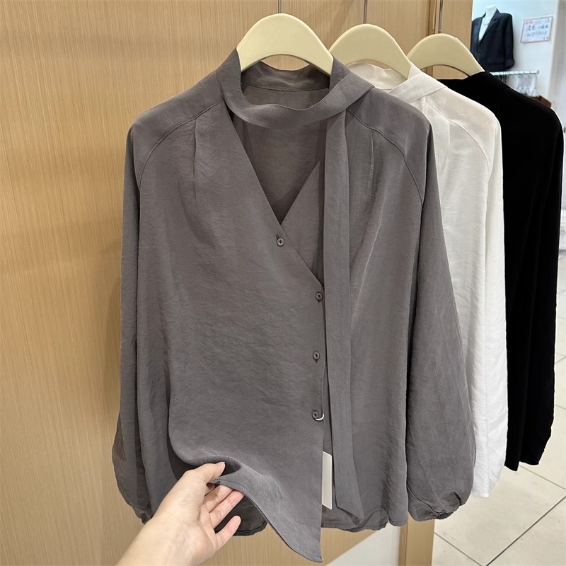 胖MM特大码300斤挂脖衬衫女