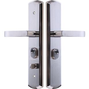 防盗门把手304不锈钢通用型面板加厚防防盗门锁撬把手大门拉手