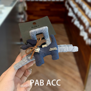 韩国可爱小清新萌宠AB面立体小狗爱心蝴蝶结鲨鱼夹纽扣字母发夹子