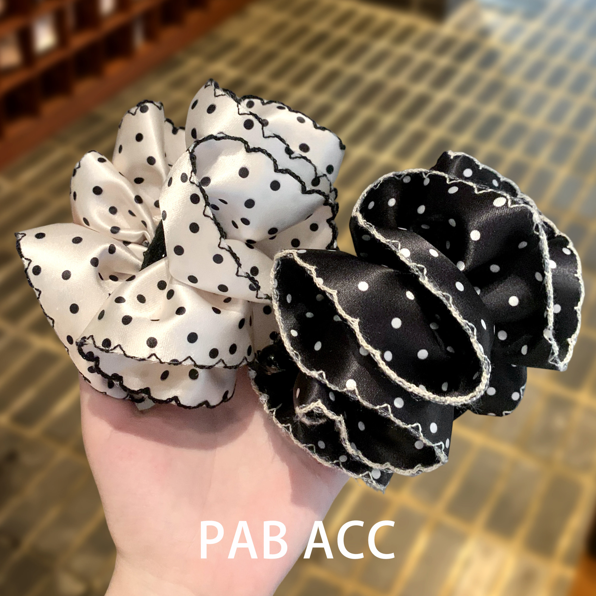 韩国甜美褶皱饱满花苞波点花边懒人香蕉夹后脑勺马尾发夹发卡发饰,饰品/流行首饰/时尚饰品新,发饰,淘宝优惠券,粉丝福利购,淘宝优惠卷