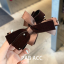 韩国东大门气质丝绒水钻蝴蝶结懒人香蕉夹高级感扭扭夹子复古发饰