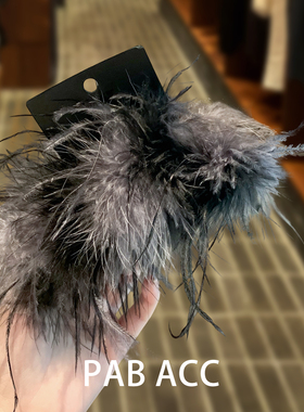 韩国复古优雅氛围感黑灰色羽毛盘发夹子鲨鱼夹轻熟风通勤新款头饰