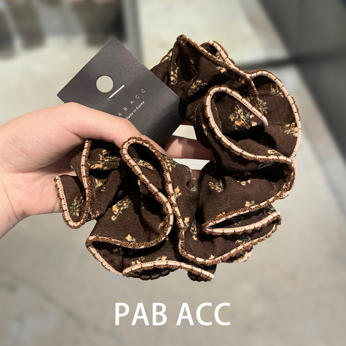 双层美拉德碎花包边肥肠圈耐用饱满头花皮筋