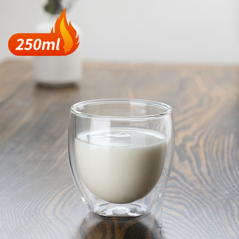 双层玻璃杯隔热办公杯家用手工透明简约便携水杯个性网红泡茶茶叶