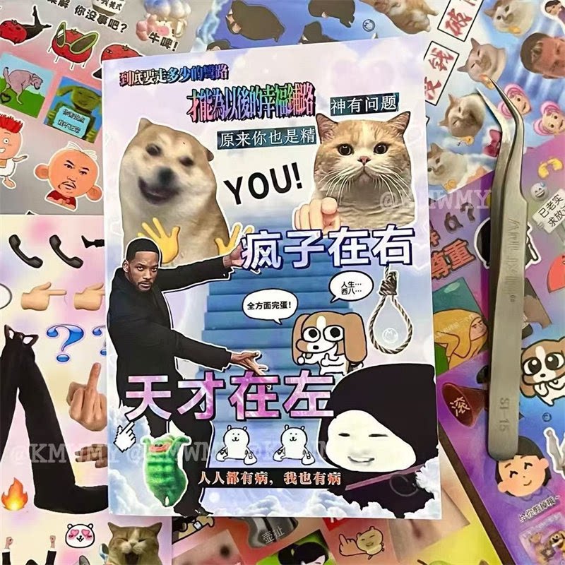 天才疯子贴纸书手账装饰贴纸本