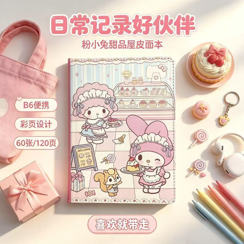 b6粉小兔笔记本皮质手账本