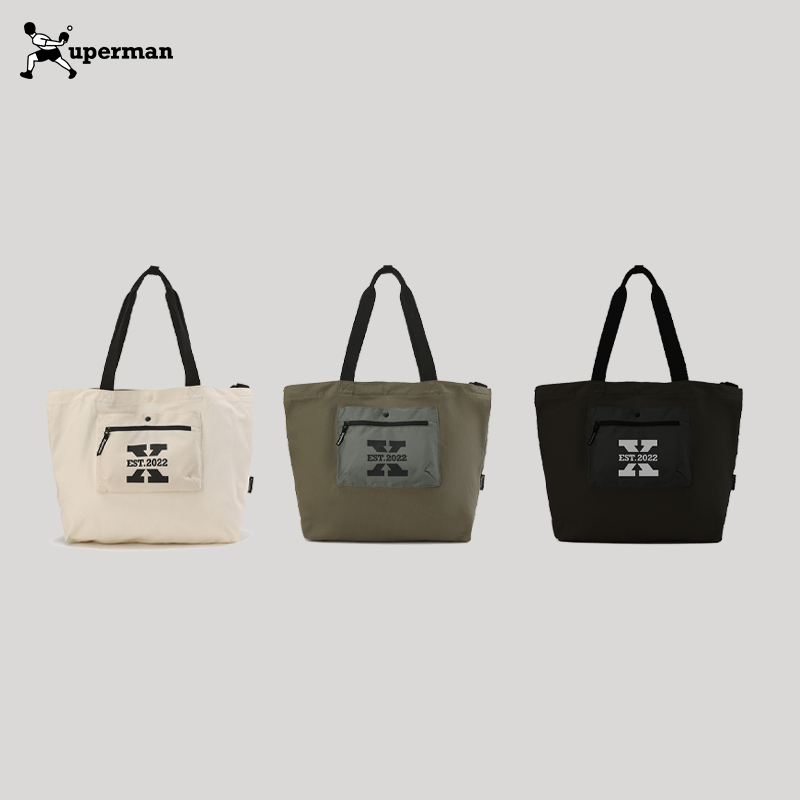 Xuperman拼色大容量拼接帆布挎包可手拎斜挎简约通勤单肩户外运动