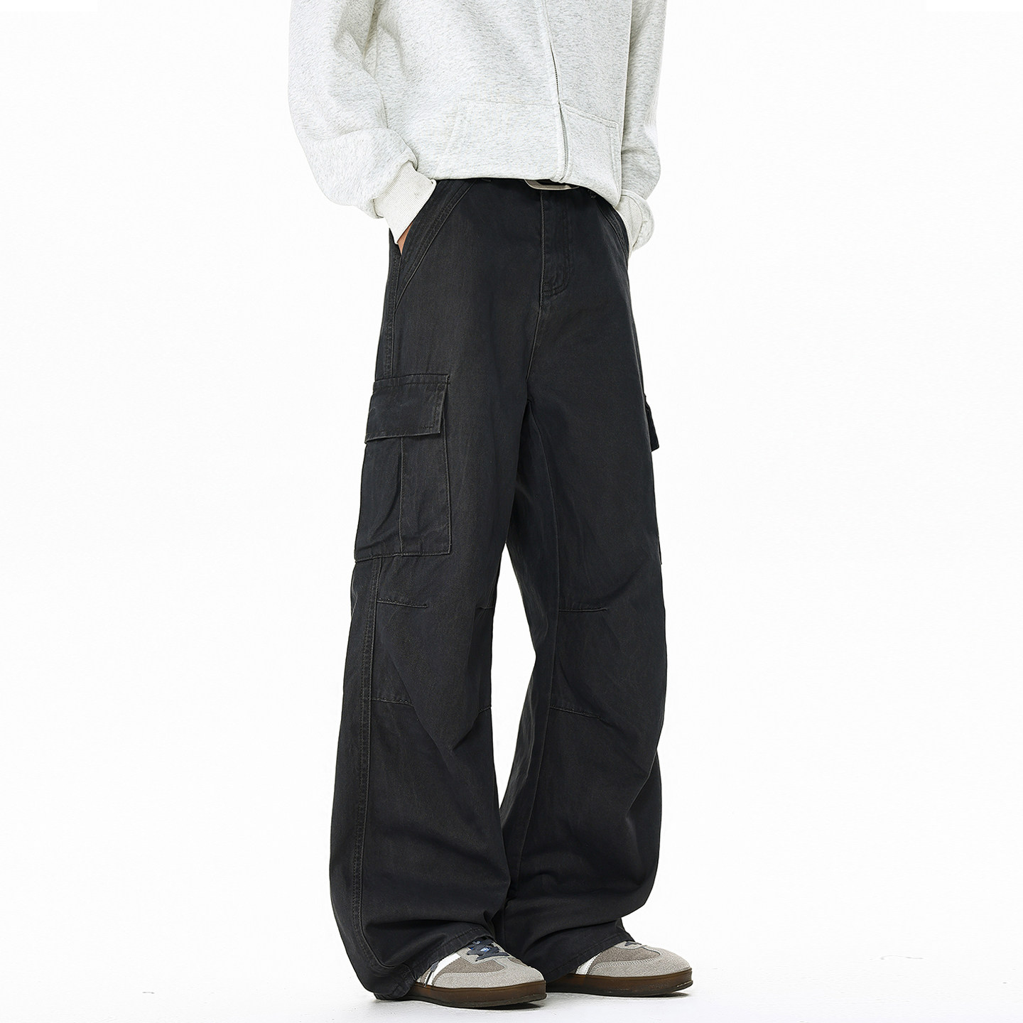 SHAPOES春秋季男生美式重磅纯棉休闲工装裤男士潮牌直筒宽松长裤