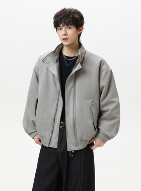 SHAPOES冬季新款男生美式飞行夹克棉服男士保暖宽松休闲立领棉衣