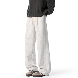 男潮牌褶皱侧条纹运动裤 SHAPOES春秋季 男生百搭直筒宽松休闲卫裤