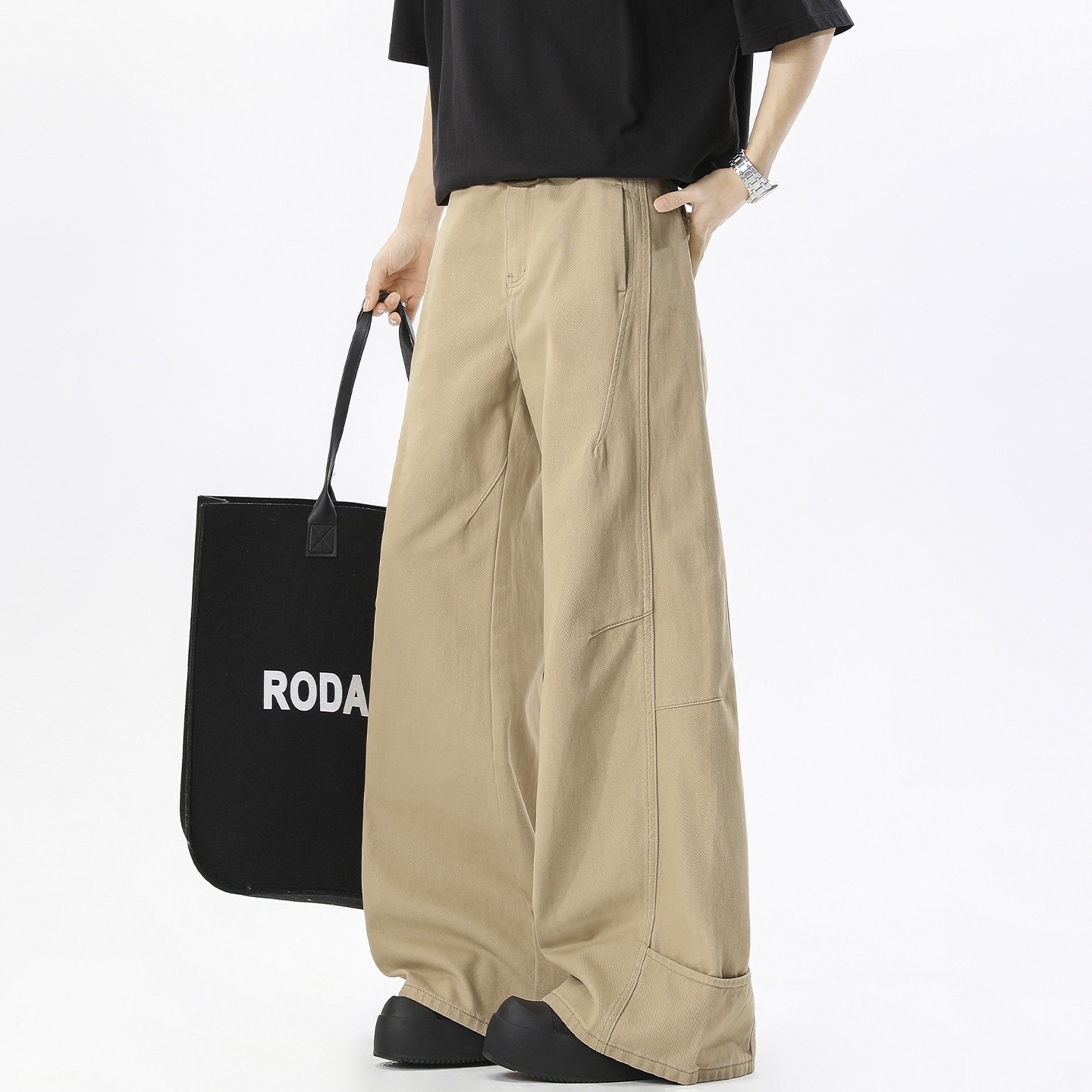 SHAPOES春秋季男生美式潮牌纯棉休闲直筒裤男士宽松百搭阔腿长裤