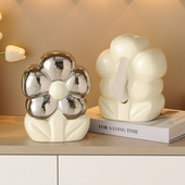 速发奶油风盒巾盒创意轻卫客厅奢生纸纸家用餐巾纸盒餐桌茶几收纳