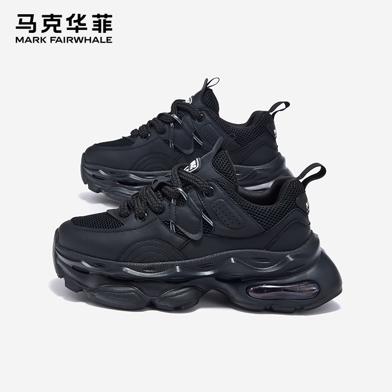 马克华菲男鞋2025夏季新款透气网面时尚百搭潮流运动休闲老爹鞋子
