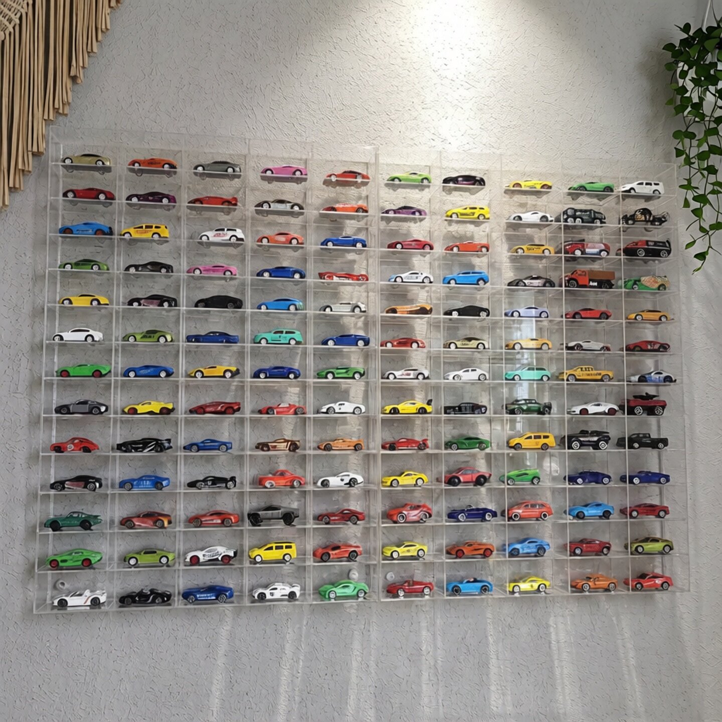 亚克力小汽车模型展示架风火轮玩具壁挂箱手办多美卡透明收纳盒柜
