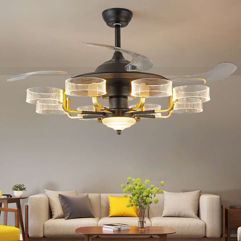 现代简约吊扇灯家用一体电扇灯隐形风扇灯餐厅客厅卧室风扇吊灯具