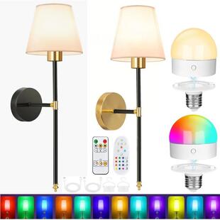免布线电池供电壁灯可拆卸RGB灯泡客厅楼梯间卧室床头氛围灯
