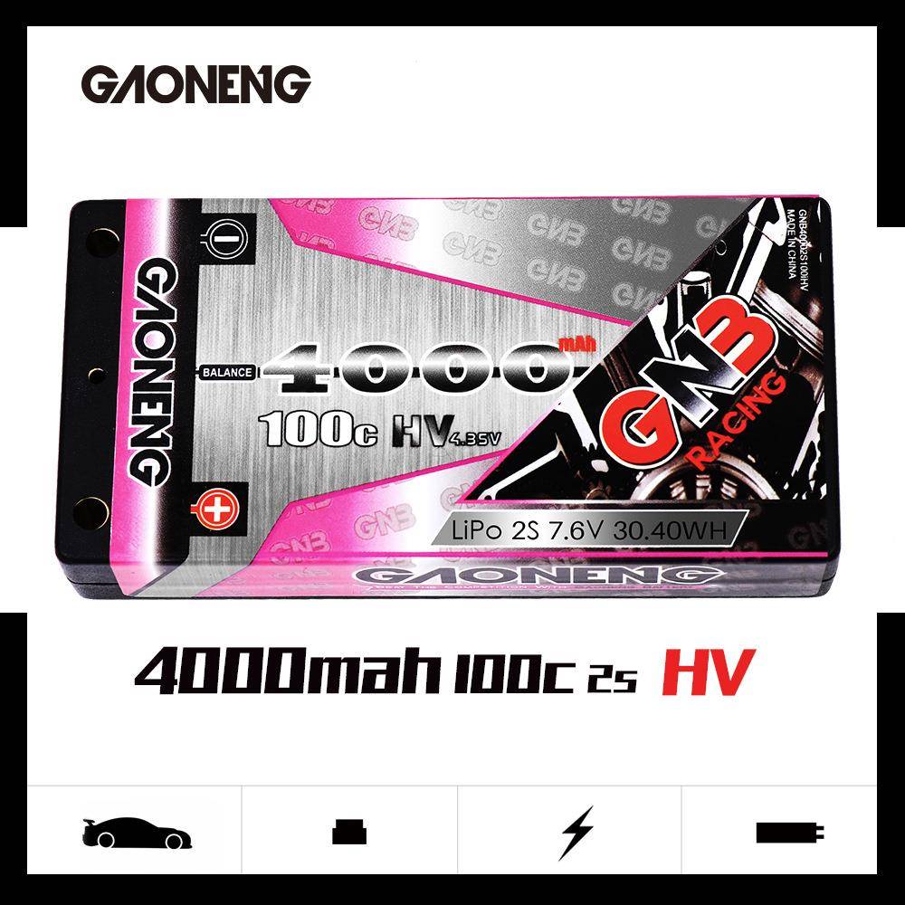 GNB高能4000mAh2S7.6V100C适配1/12漂移车F1遥控车硬壳锂电HV