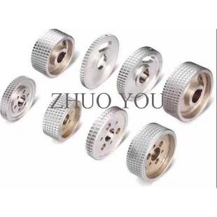 四面刨配件送料轮铁粗细齿轮压轮带键槽六孔定位钢轮木工机械配件