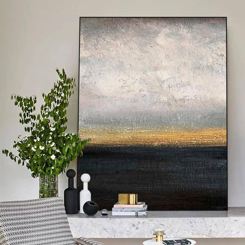 油画手绘油画《默片时代》玄关装饰画餐厅客厅挂画现代简约意式