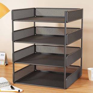 a4文件置物架桌面收纳整理盒多层大容量办公室文件资料卷子分类架