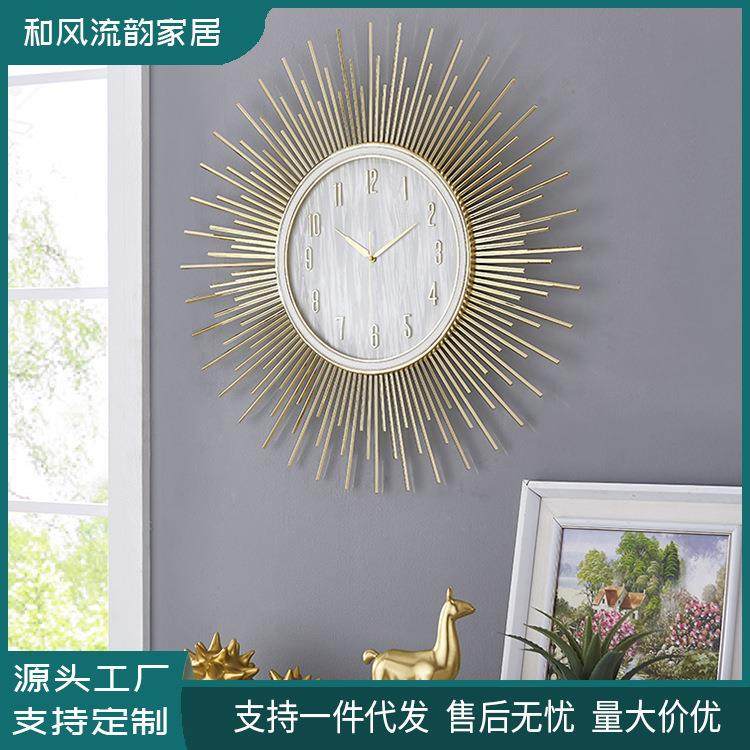 轻奢家用创意挂钟客厅高级感现代大气装饰钟表网红简约静音轻奢风