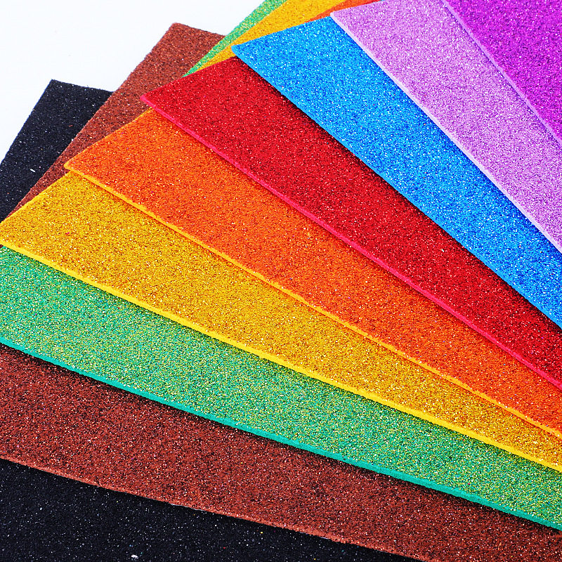 A4金粉海绵纸背带胶2mm加厚闪光海绵纸EVA泡沫纸手工diy制作材料