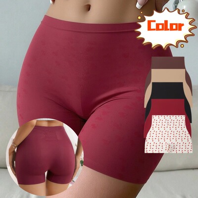 Women's underwear, seamless sports boxer briefs, solid color