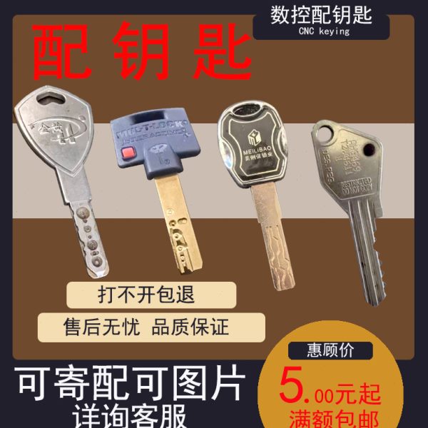 图片数控配钥匙叶片铣槽结构防盗门室内门钥匙指纹锁多轨道进口钥
