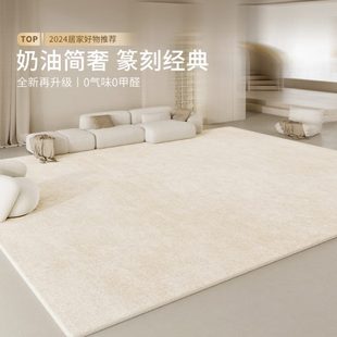 2024奶油卧室沙发风暖色系地毯客厅地垫免洗高级厚 轻奢可擦感新款