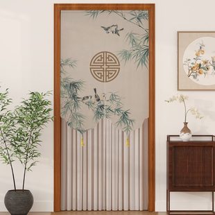 帘印花帘家用纱门中式 隔断帘四季 门帘中国风遮挡免打孔卫生间厨房