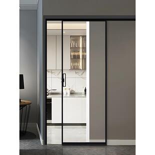 厨房门单扇单轨吊趟门法式推拉门卫生间移门窄边框浴室平开门定制