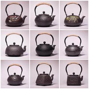生铁茶壶茶艺壶软软装 手工铸铁壶新中式 修摆件复古家用烧水壶铁瓶