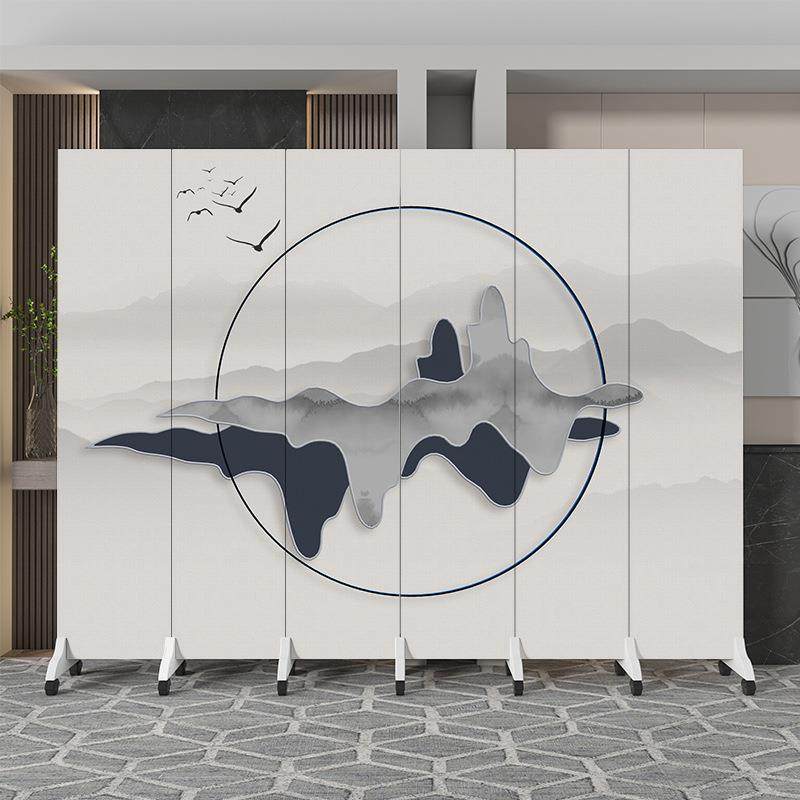 办公室屏风隔断可折叠移动客厅酒店遮挡帘简约现代新中式包间遮挡