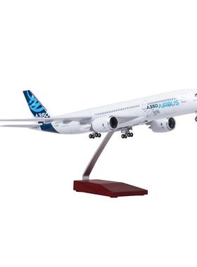 带轮带灯1:142空客A350仿真民航客机飞机模型原型机蓝色35047cm