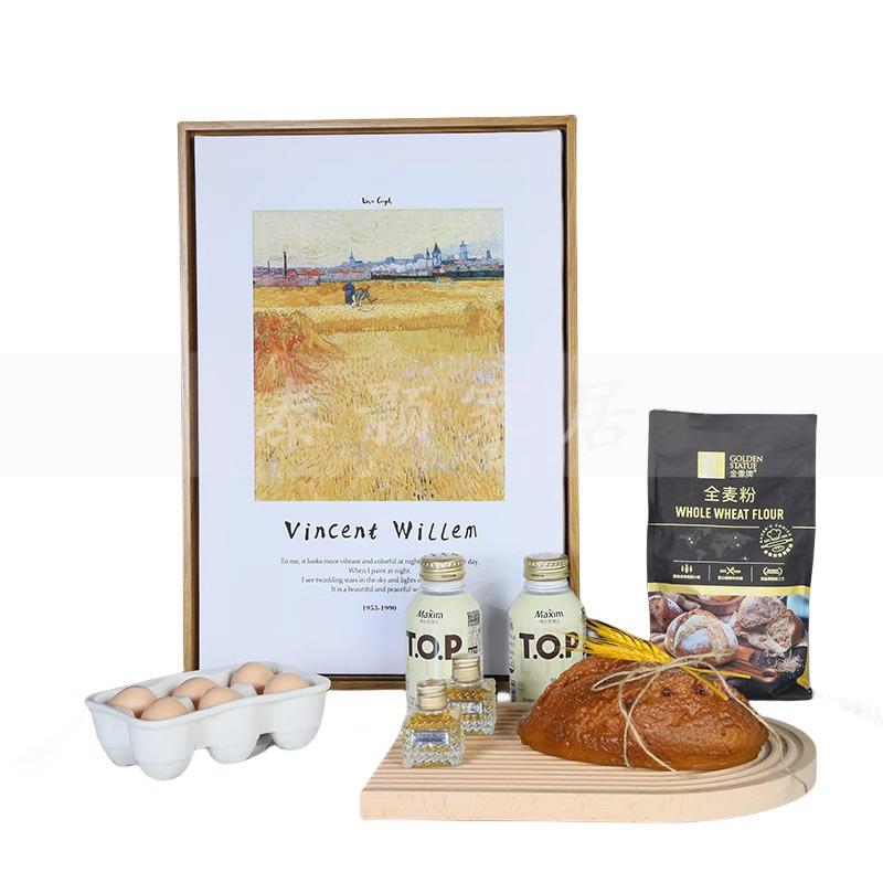 现代软装样板间厨房摆件白色锅具食谱架砧板展厅橱柜样板房饰品