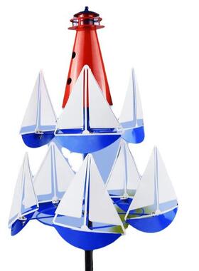 爆款Sailingwindmill户外帆船风车金属工艺装饰摆件风车花园风车